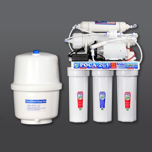 Обратный осмос с НАСОСОМ Роса 261.  Фильтр обратного осмоса под мойку.